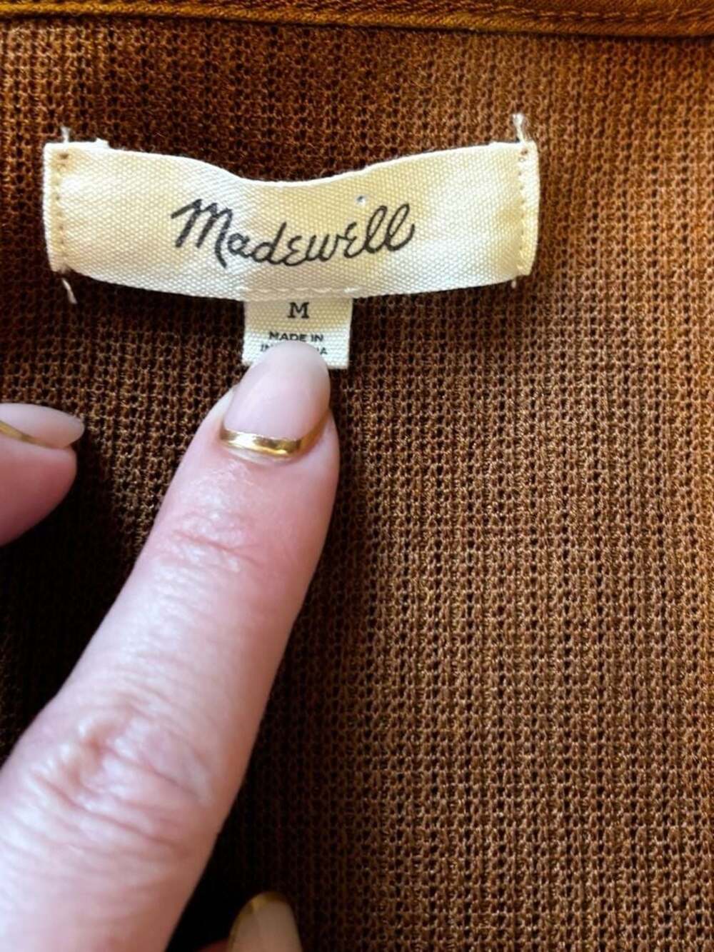 Madewell Ribbed Square-Neck Sweater in Brown - Picture 2 of 6